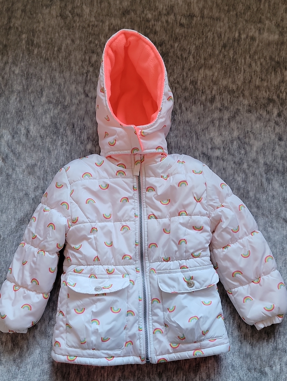Pink Platinum Pink Floral Logo Kids Jacket Size 4